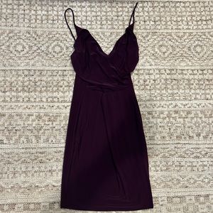 Plum bodycon spaghetti strap dress
